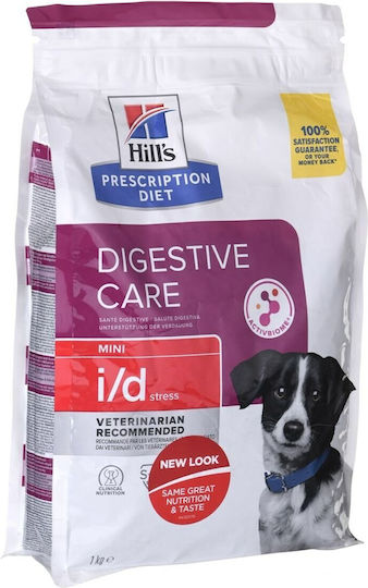 Hill's Prescription Diet Mini i/d Stress 1kg Dry Food Gluten-Free for Adult Small Breed Dogs with Chicken