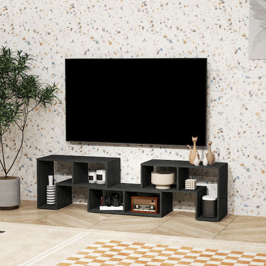 Black TV Stand L180xD30.5xH44cm