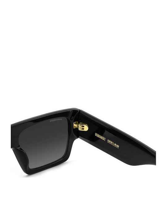 Dsquared2 Unisex Sunglasses with Black Plastic Frame and Black Lens D2 0165/S 807/9O