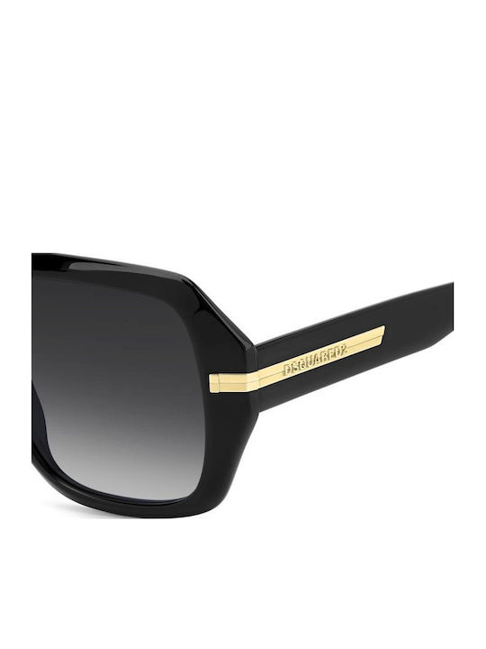Dsquared2 Unisex Γυαλιά Ηλίου με Μαύρο Κοκκάλινο Σκελετό και Μαύρο Φακό