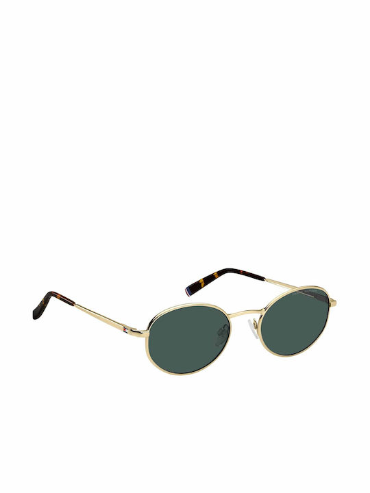 Tommy Hilfiger Men's Sunglasses with Gold Metal Frame and Green Lens TH2219/S J5G/QT