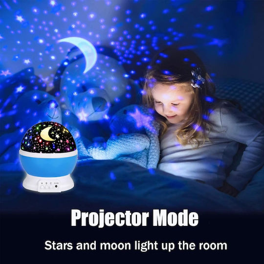 Led Rotating Kids Projector Lamp with Color Changes Light Blue