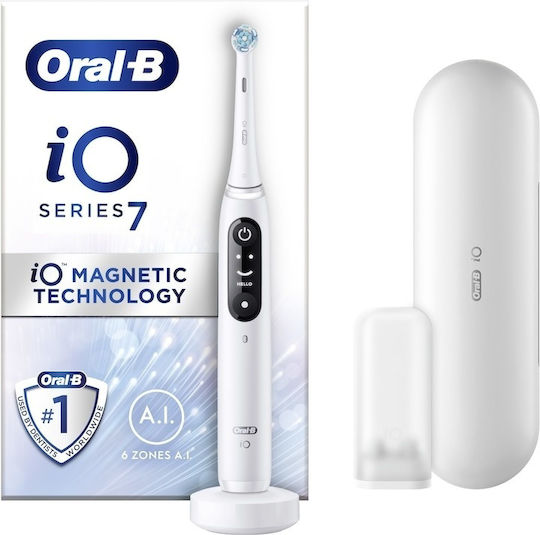 Oral-B Io Series 7 Electric Toothbrush with Pressure Sensor and Travel Case White
