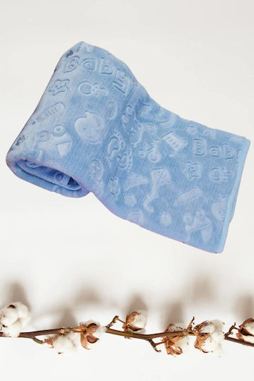 Recos Blanket Nursery Swaddling Blankets Velvet Light Blue 100x120cm