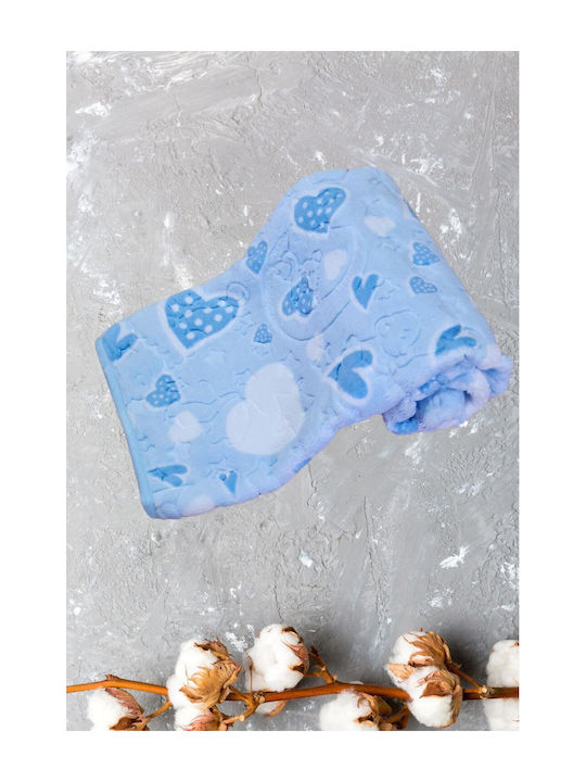 Recos Blanket Nursery Swaddling Blankets Velvet Light Blue 100x120cm