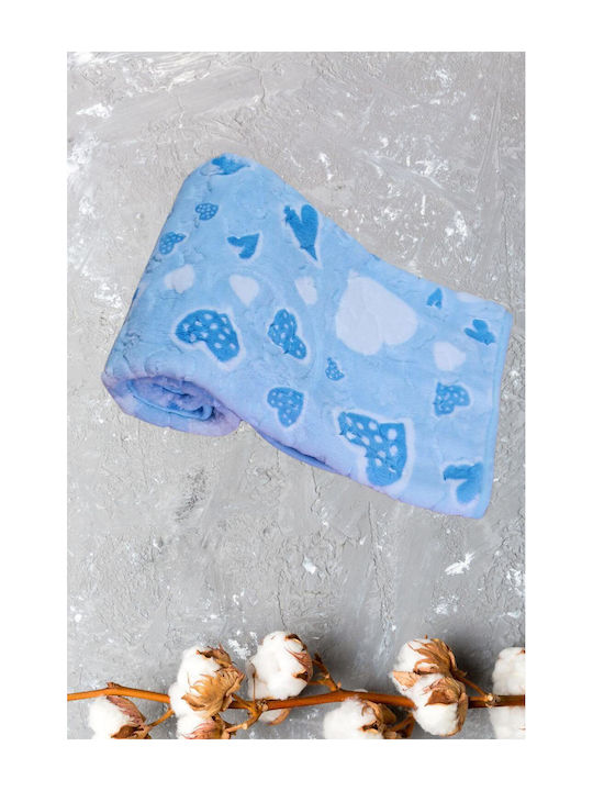 Recos Blanket Nursery Swaddling Blankets Velvet Light Blue 100x120cm