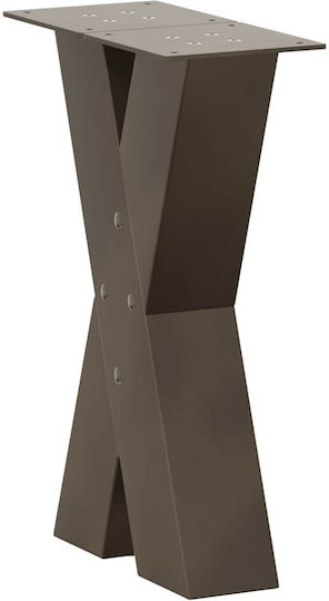 vidaXL Metallic Furniture Leg 2 Pieces Suitable for Table / Coffee Table / Office 28x42x42cm Brown