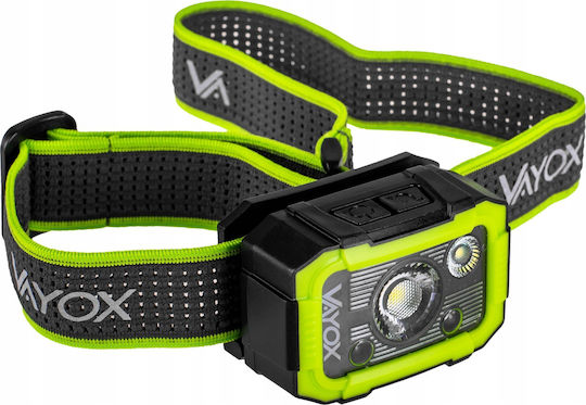 Vayox Επαναφορτιζόμενος Φακός Κεφαλής LED IP66 με Μέγιστη Φωτεινότητα 750lm