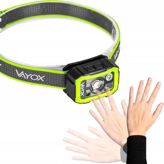 Vayox Επαναφορτιζόμενος Φακός Κεφαλής LED IP66 με Μέγιστη Φωτεινότητα 750lm