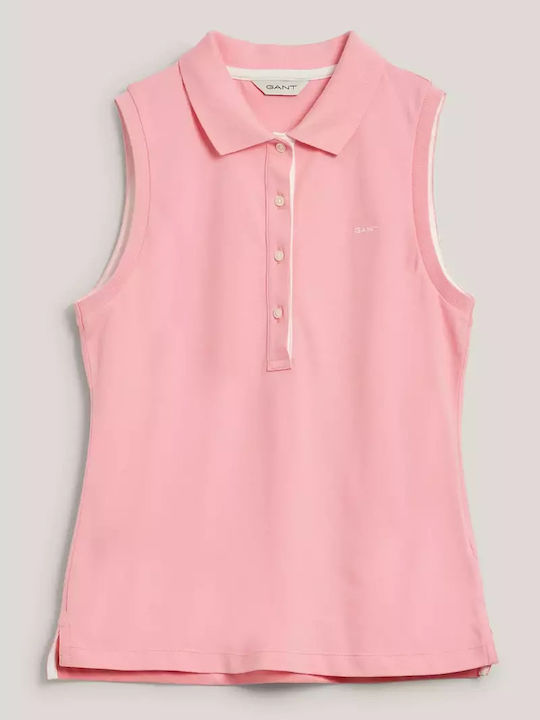 Women's Polo Blouse Sleeveless Pink