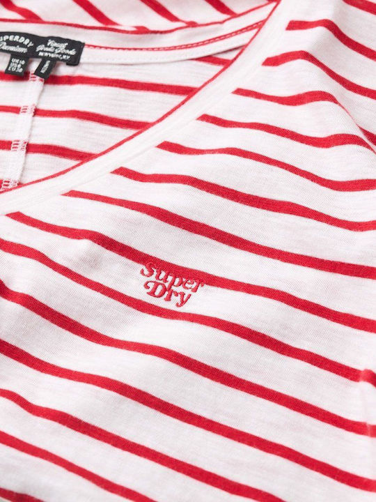 Superdry Studios Slub Emb Vee T-Shirt White
