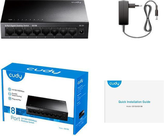 Cudy GS108 v4 Unverwaltet L2 Switch mit 8 Ports Gigabit (1Gbps) Ethernet
