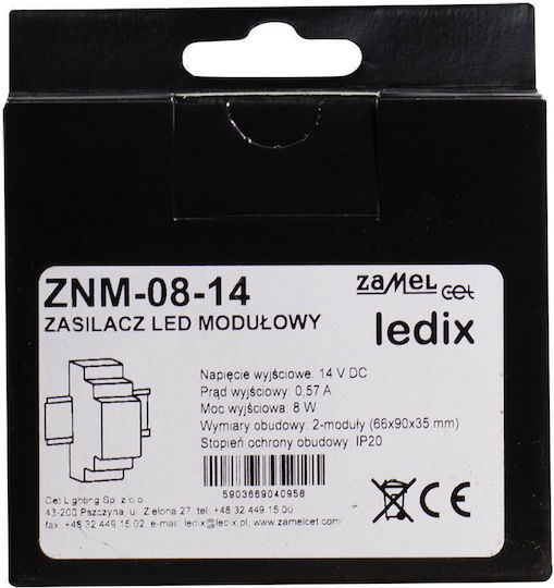 Modulares LED-Netzteil 8W 14V DC ZNM-08-14