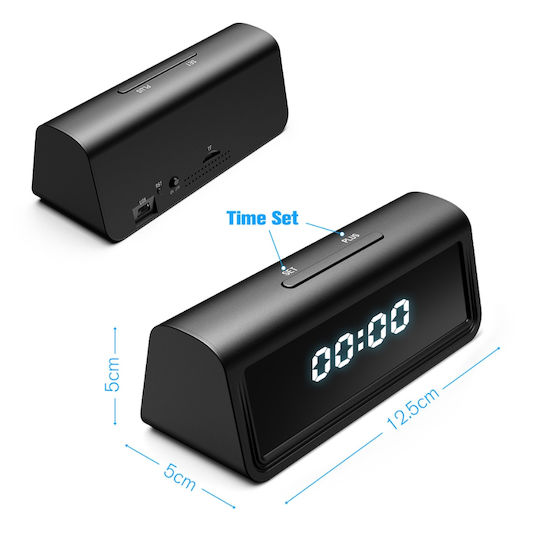 Cameră spion ascunsă 4K în ceas digital Wi-Fi viziune nocturnă senzor de mișcare iOS Android