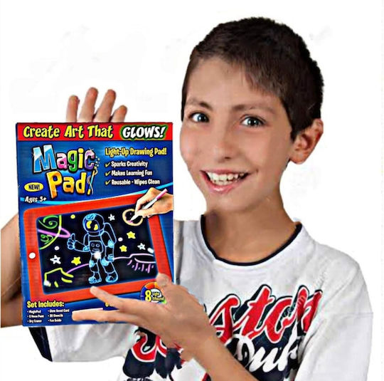 Deluxe Magic Pad Drawing Tablet 8 Light Effects Fluorescent Markers 30 Included Drawings