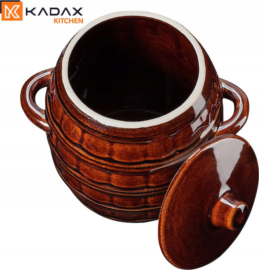 Kadax Vază Utilizare Generală Cu Capac Ceramică Maro 3200ml