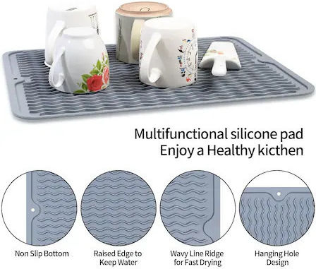 Suprafață De Uscare Din Silicon Gri 40x30cm