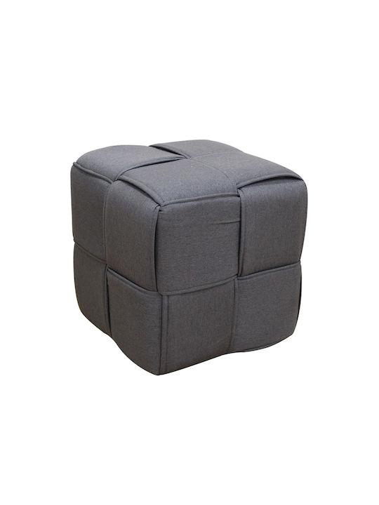 Σκαμπό Σαλονιού Επενδυμένο με Ύφασμα Line Grey 40x40x40εκ.