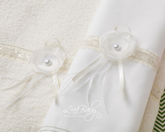 Lina Baby Set Christening Oilcloths White 3 Pieces