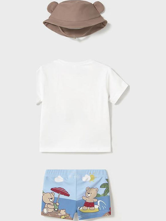Mayoral Kids Swimwear Swimwear Set with Hat White