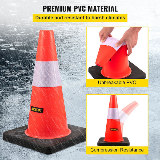 Vevor Traffic Cone Made of Plastic in Orange Colour 28x28cm