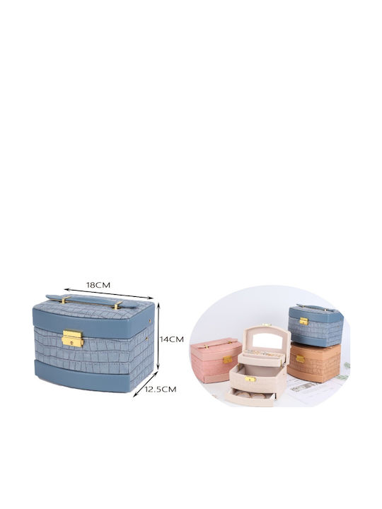 My Home Luxury Κουτί Κοσμημάτων Ταξιδιού Μπλε 18x14x12.5cm My Home Luxury Κουτί Κοσμημάτων Ταξιδιού Μπλε 18x14x12.5cm