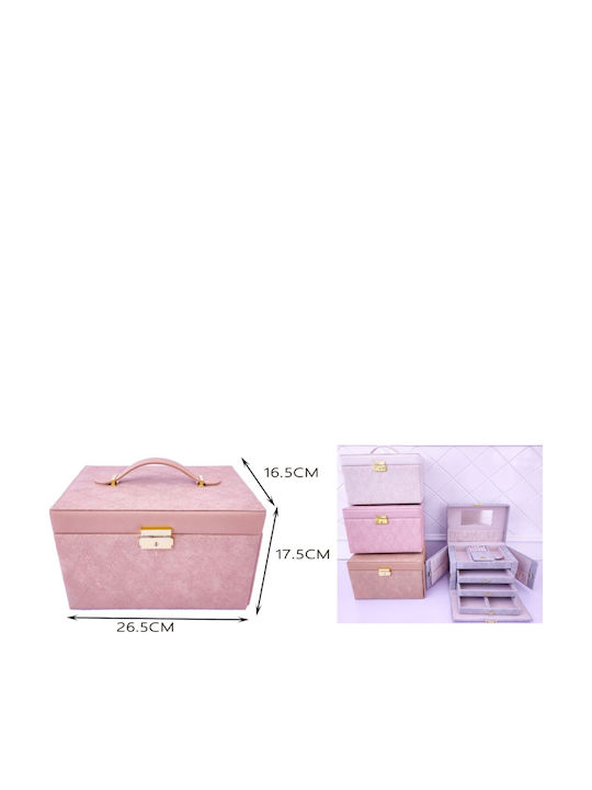 My Home Luxury Κουτί Κοσμημάτων Ταξιδιού Ροζ 16.5x17.5x26.5cm My Home Luxury Κουτί Κοσμημάτων Ταξιδιού Ροζ 16.5x17.5x26.5cm