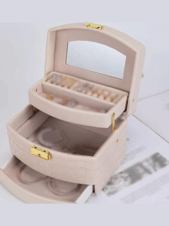 My Home Luxury Κουτί Κοσμημάτων Ταξιδιού Μπλε 18x14x12.5cm
