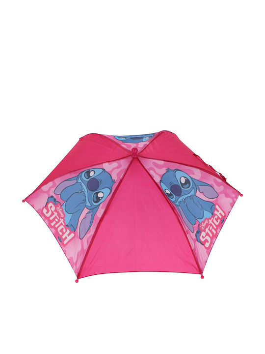 Disney Παιδική Ομπρέλα Μπαστούνι Lilo & Stitch Ροζ