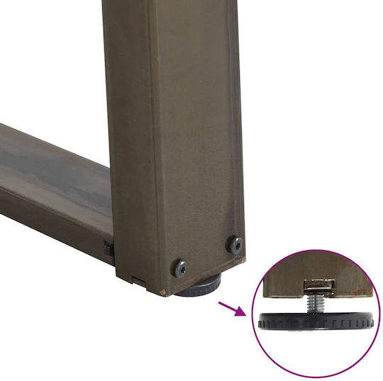 vidaXL Metallic Furniture Leg 2 Pieces Suitable for Table / Coffee Table / Office 50x30cm Anthracite Brown