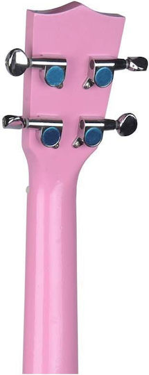 V-tone Uk23 Pk Acoustic Concert Ukulele 23" Pink + Cover Ukulele Bag Carrying Case 3 Picks Pink