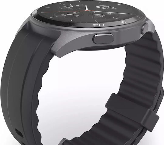 HAMA 7010 46mm Αδιάβροχο Smartwatch με Παλμογράφο (Μαύρο)