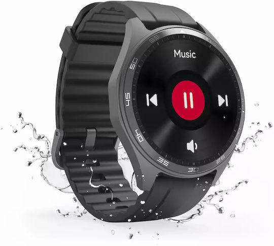 HAMA 7010 46mm Αδιάβροχο Smartwatch με Παλμογράφο (Μαύρο)