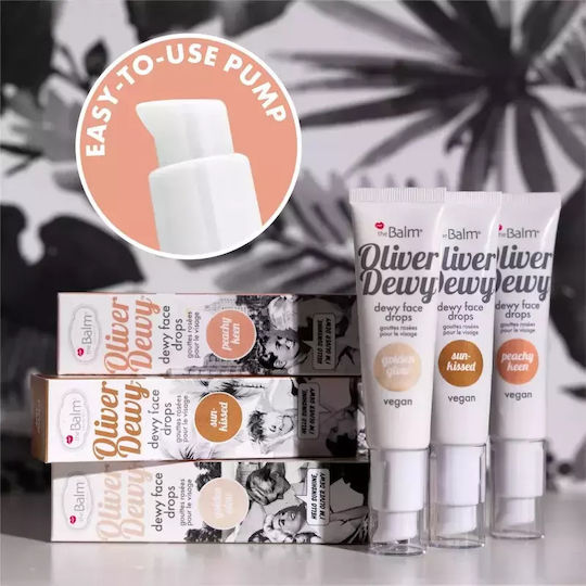 Thebalm Oliver Dewy Face Drops Liquid Highlighter Shade Peachy Keen Volume Ml 28