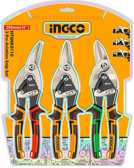 Ingco Tin Snips 250mm Set of 3 Pieces Htsnk0110