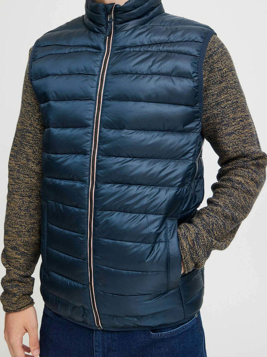 Sleeveless Jacket Puffer Blue