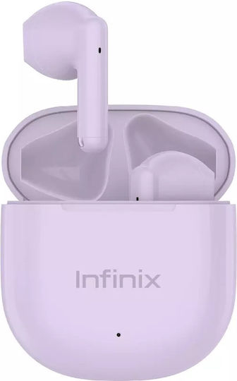 Infinix XBuds 3 Bluetooth Handsfree Ακουστικά με Αντοχή στον Ιδρώτα και Θήκη Φόρτισης Μωβ