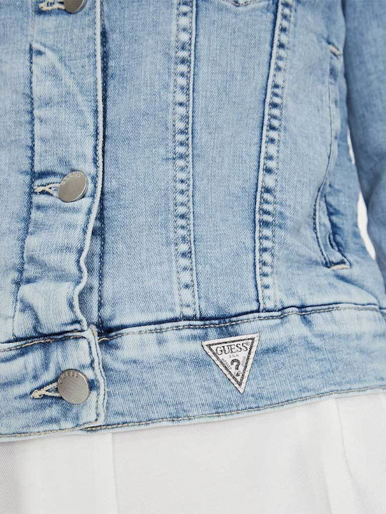Crop Γυναικείο Τζιν Μπουφάν Light Blue
