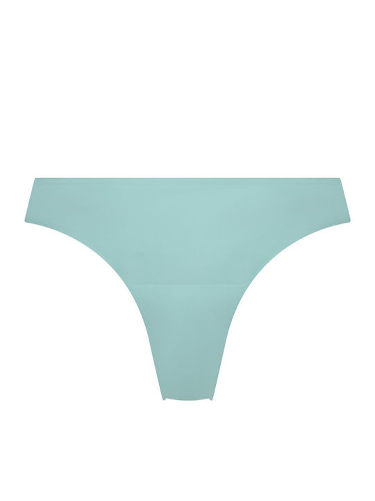 Invisible Femeie Șir de caractere fără cusături cu Dantelă Eggshell Blue