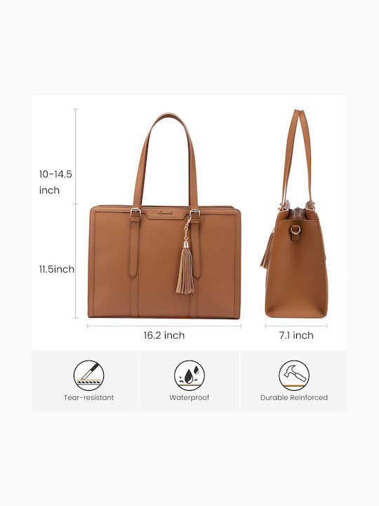 Σετ Γυναικεία Τσάντα Shopper Ώμου Καφέ