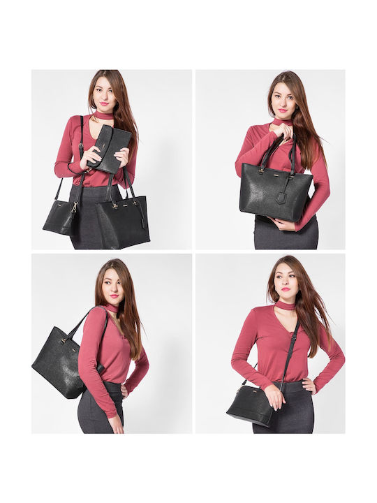 Set Women's Bag Shopper Shoulder Black