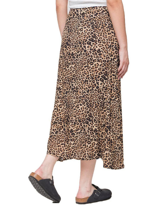 Kaotiko Maxi Fustă Leopard Leopard