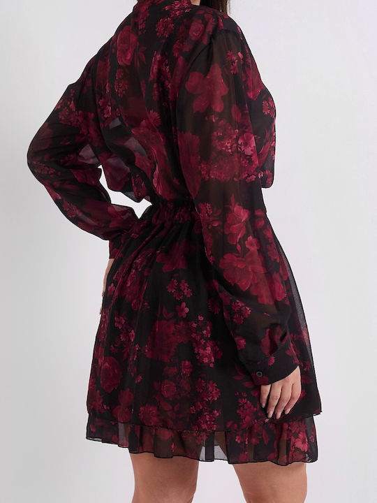 DOT Set with Skirt Floral Black, Bordeaux