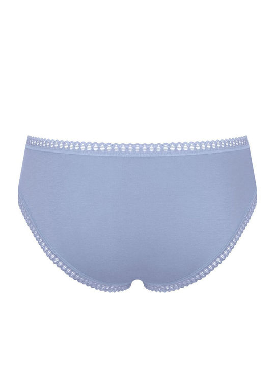 Βαμβακερά Women's String 3Pack with Lace Sky blue