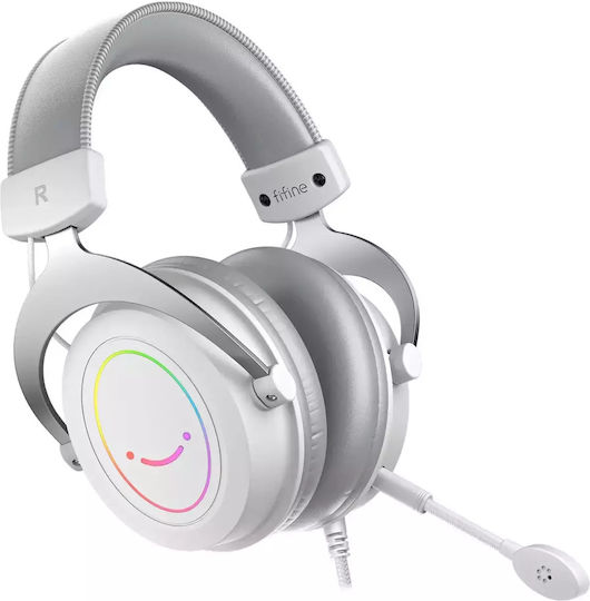Fifine AmpliGame H3 Over Ear Gaming Headset με σύνδεση 3.5mm / USB Λευκό for Nintendo Switch / PS4 / PS5 / XBOX