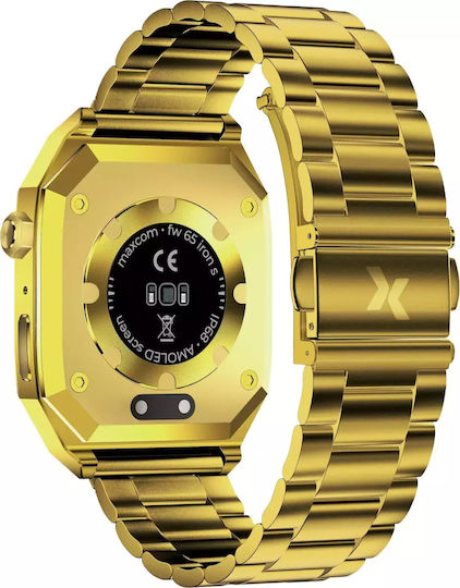 MaxCom FW65 Iron S 55mm Smartwatch with Heart Rate Monitor (Gold)