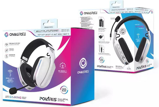 Oniverse Polaris Drahtloses Über Ohr Gaming-Headset mit Konnektivität 3,5 mm / Bluetooth / USB Weiß für Nintendo Switch / PC / PS4 / PS5