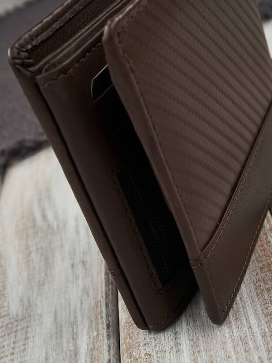 Leather Men's Wallet Classic with RFID Brown