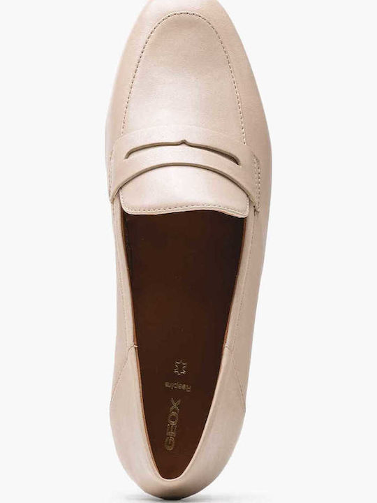 Mantinea.b Δερμάτινα Γυναικεία Loafers σε Μπεζ Χρώμα
