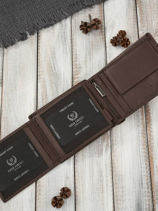 Leather Men's Wallet Classic with RFID Brown